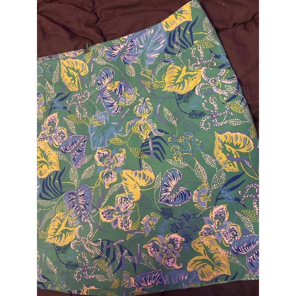 Lilly‎ Pulitzer Womens Green Blue Floral Skort Golf Tennis Skirt, Size 12